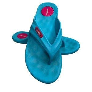 RIDER Flip Flops Thong PVC Sandals Aqua Blue Pink Women's Size 7 EU38